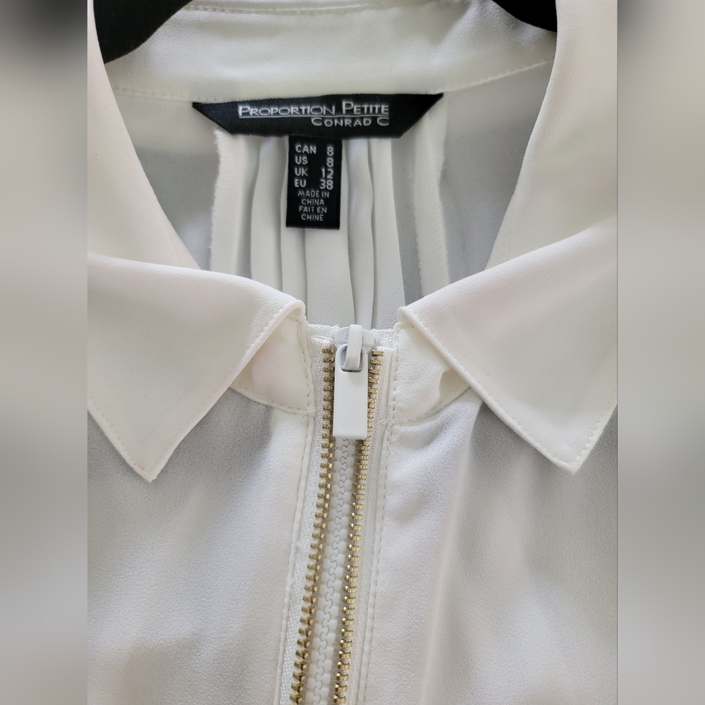 Conrad C Petite Cream Blouse Sz 8 - Picture 3 of 7